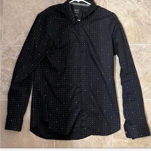 Armani Exchange Black Shirt with White Dots